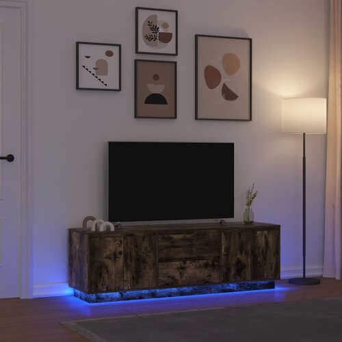 VidaXL TV omarica z LED lučkami dimljeni hrast 160,5x41x50 cm Slike