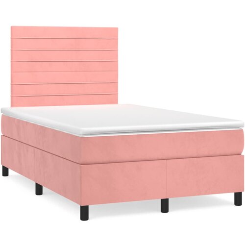 vidaXL Box spring postelja z vzmetnico roza 120x190 cm žamet Cene