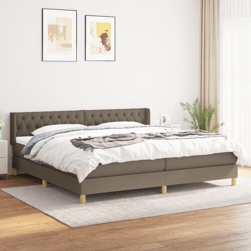 The Living Store Box spring postelja z vzmetnico taupe 200x200 cm blago - Box Spring Postelja, (21512078) Cene