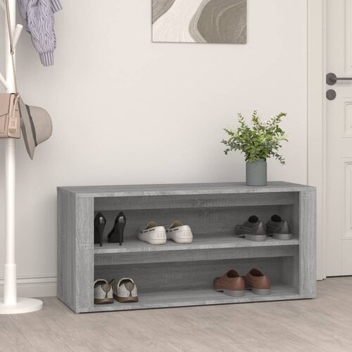 vidaXL Regal za čevlje betonsko siv 100x35x45 cm inženirski les Cene