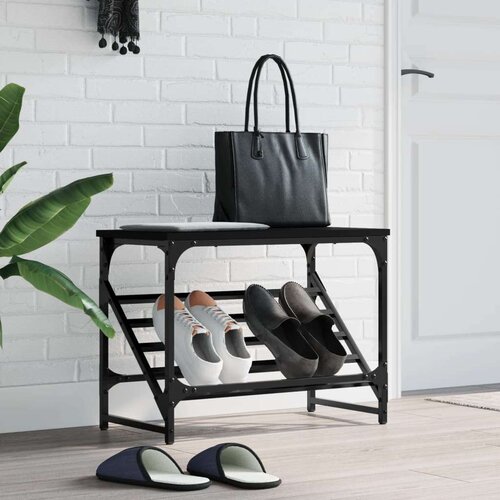 VidaXL stalak za cipele crni 60x30x45 cm od konstruiranog drva Slike