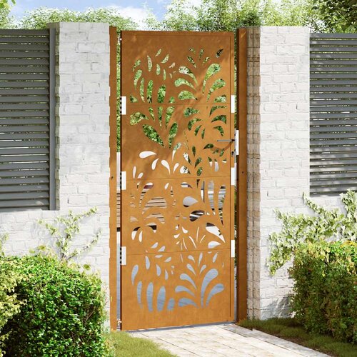 vidaXL Vrtna vrata 105x205cm preperevanje oblikovanje jeklenimi valovi Cene