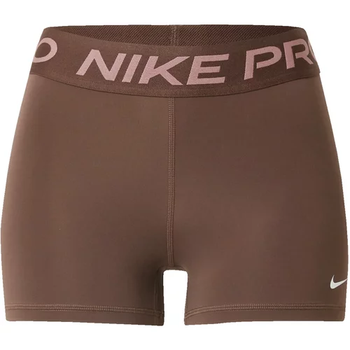 Nike Sportske hlače 'Pro' smeđa / roza / bijela