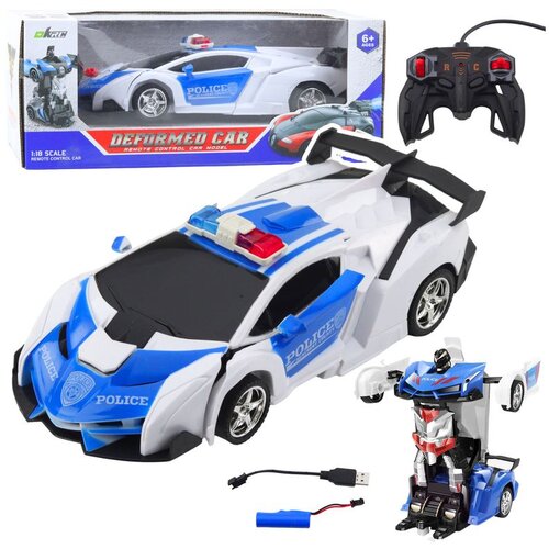  Auto robot 2u1 policijski automobil na daljinsko upravljanje RC 1:18 Cene