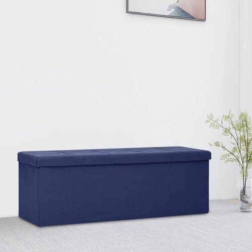 The Living Store Zložljiva klop s prostorom za shranjevanje modro um. platno - Klop S Prostorom Za Shranjevanje, (21486052) Slike