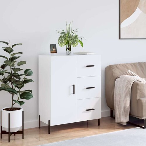  Komoda sjajna bijela 69 5x34x90 cm od konstruiranog drva Slike