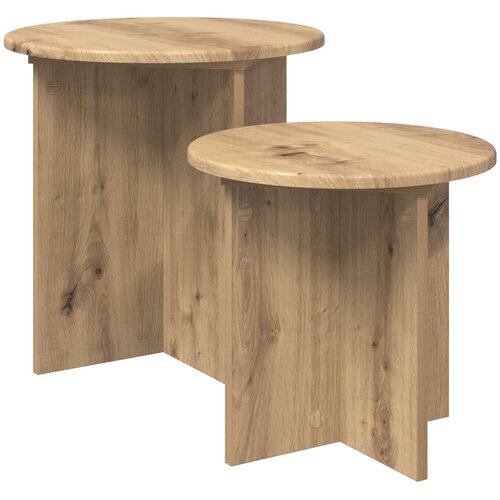  Set pomoćnih stolića 2 pcs Hrast artisan Konstrukcijsko drvo Cene