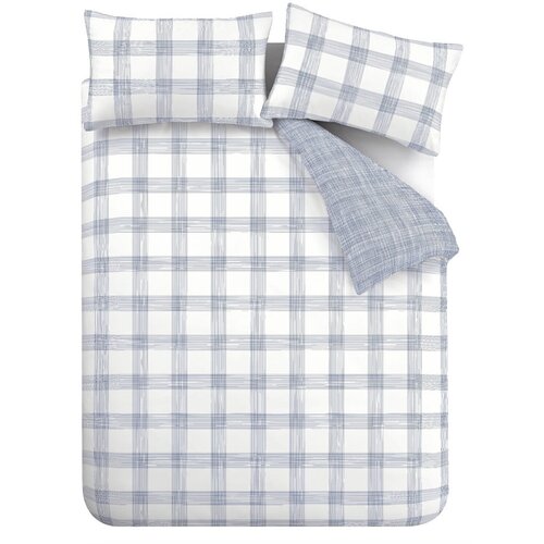 Bianca Bijela/plava pamučna posteljina za bračni krevet/za produženi krevet 260x220 cm Marlow Check &amp;ndash; Slike