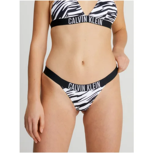 Calvin Klein White and Black Women's Patterned Swimsuit Bottoms Underwe - Women