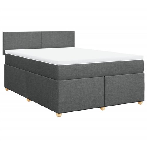 Maison Chic Box spring postelja - Vzmetna postelja z vzmetnico temno siva 160x200 cm blago SL24188, (21890630) Cene