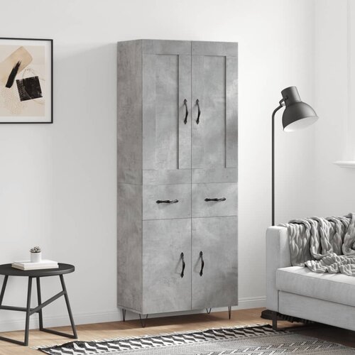 vidaXL Visoka komoda betonsko siva 69,5x34x180 cm inženirski les Cene