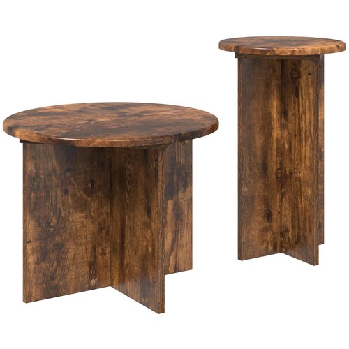  Set pomoćnih stolića 2 pcs Dimljeni hrast Konstruirano drvo Slike
