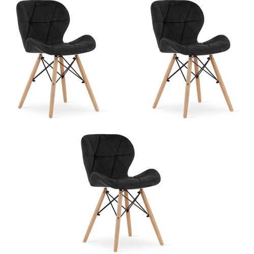 Brandless Žametni stol LAGO - črn x 3, (22030736) Slike