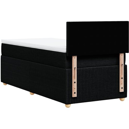  Krevet s oprugama i madracem crni 100 x 200 cm od tkanine Slike