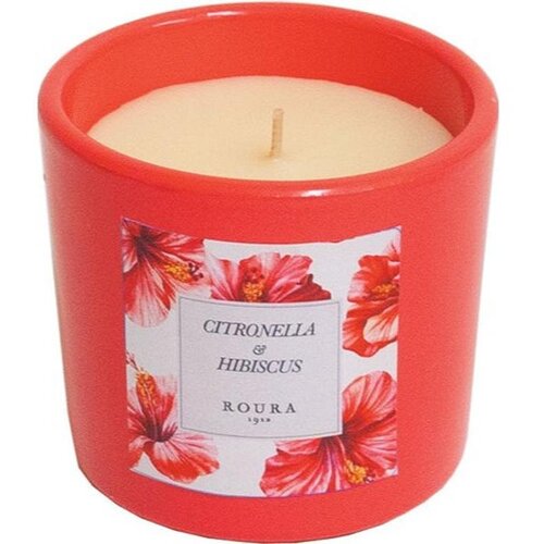 ROURA Sveča keramični lonček Citronela in hibiskus 340301.115.1, rdeča Slike
