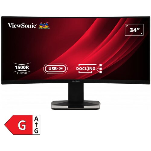 Viewsonic VG3419C LED zaslon Energetska učinkovitost 2021 G (A - G) 86.4 cm (34 palac) 3440 x 1440 piksel 16:9 3.5 ms HDMI&amp;trade;, DisplayPort, audio, stereo (3.5 mm jack), RJ45, USB-C&amp;reg; VA LED Slike