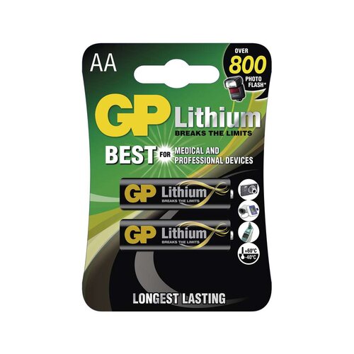 Gp 2 komada litijumskih baterija AA GP LITHIUM 1,5V Slike