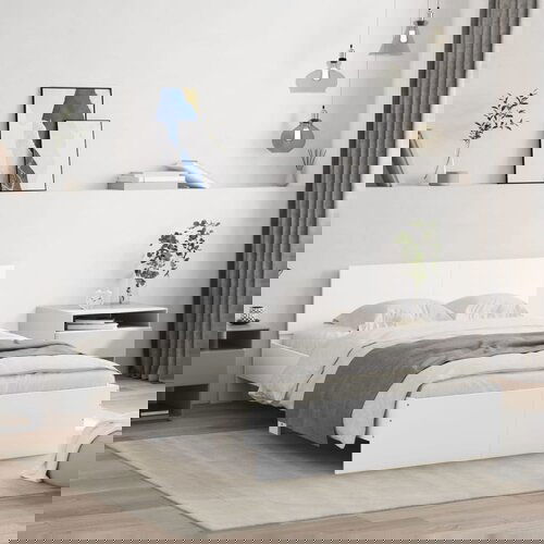VidaXL Okvir kreveta s uzglavljem bijeli 120 x 190 cm Slike