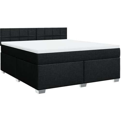VidaXL Box spring postelja z vzmetnico črna 180x200 cm blago, (21308774) Slike