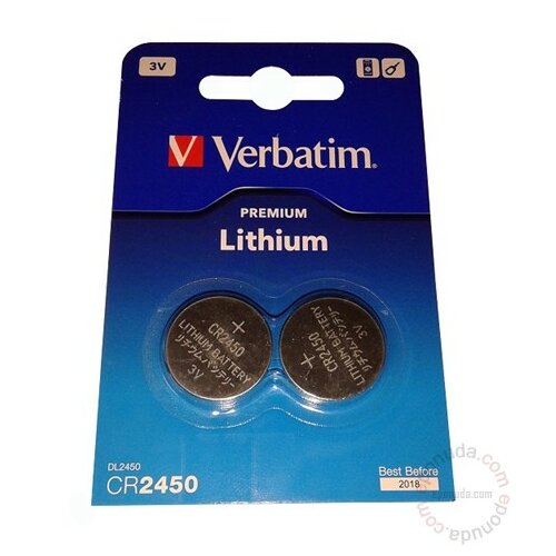 Verbatim litijum baterije cr2450 lithium 3v 2pack 49938 baterija Slike