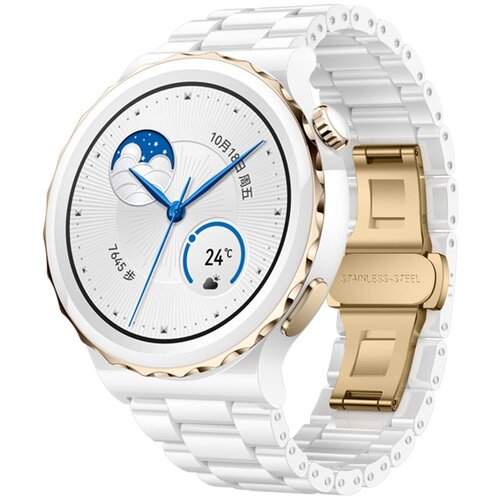 INF združljiv s huawei GT4/Buds pro keramični in nerjaveči jekleni pa&scaron;ček - metuljasta zaponka white + gold 22 mm, (5000090716) Cene