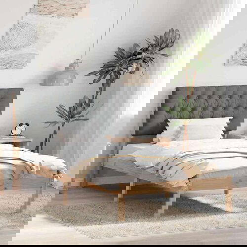 vidaXL Krevetni okvir s tapiciranim uzglavljem Smeđa 100 x 200 cm Cijene