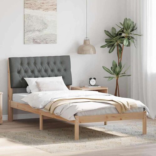 vidaXL Posteljni okvir z oblazinjenim vzglavjem Rjava 100 x 200 cm Cene