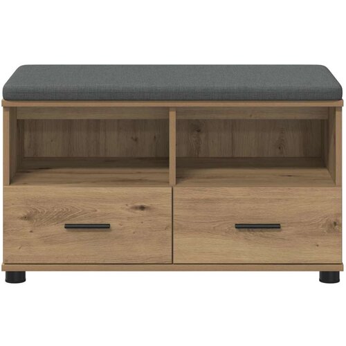 Klupa za hodnik s jastukom Umjetnički hrast 80 x 38 x 46 cm Slike