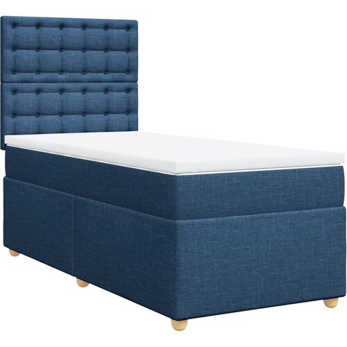 VidaXL Box spring postelja z vzmetnico modra 90x190 cm blago, (21291779) Slike