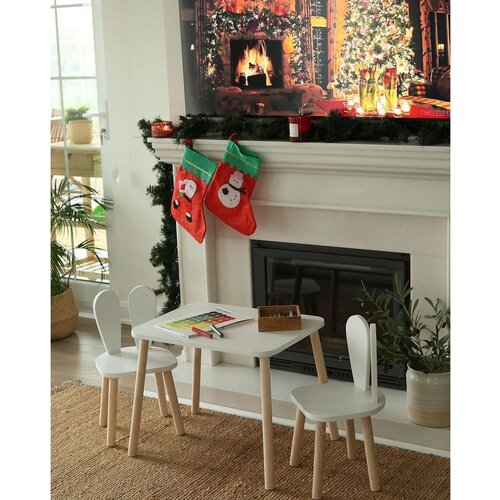 Hanah home Bunny Two Chair Set - White White Kid's Table Set Cene