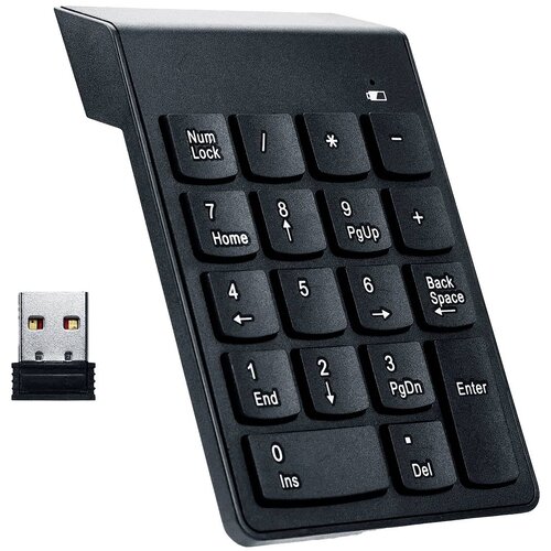 Gembird KPD-W-02 Bežična numerička tastatura, Crna Slike