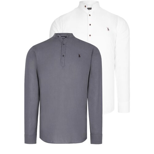 Dewberry DOUBLE SET G783 JUDGE COLLAR SHIRT-WHITE-ANTHRACITE Cijene