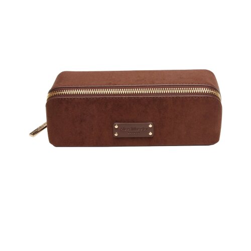 Fancy Metal Goods Ltd Alice Wheeler - Neseser - Suede Kensington, Train, Chocolate, small Cene