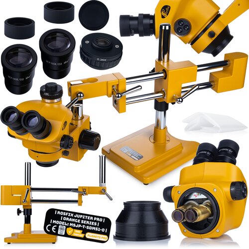 Rosfix JUPITER PRO MSJP-T-SDMS1-O &ndash; TRINOKULARNI STEREOSKOPSKI MIKROSKOP | 7X&ndash;50X ZOOM, SUVNICA X/Y, GLAVA 360&deg; | ZA SERVIS, SMT, LABORATORIJ, (5000068612) Cene