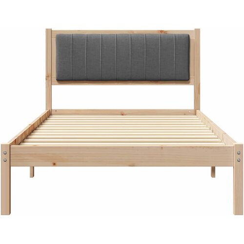  Krevetni okvir s tapiciranim uzglavljem Tamno siva 100 x 200 cm Smeđa Slike