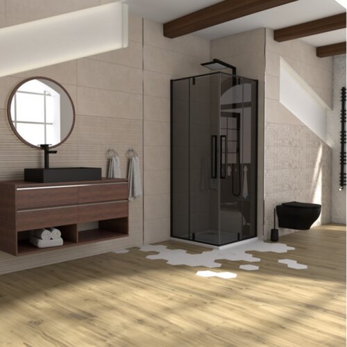 Copen absolut black tu&amp;scaron; kabina sa pivot vratima (kvadratna) - 90x90x200 cm Slike