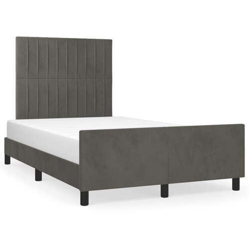 VidaXL Posteljni okvir z vzglavjem temno siv 120x190 cm žamet Slike