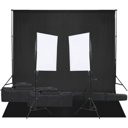 vidaXL komplet za foto studio z lučmi in ozadjem Cene