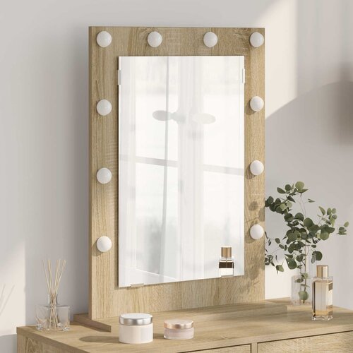  Ogledalo za Toalet Pravokutni Sonoma hrast 70 x 50 x 18 cm Slike