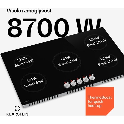 Klarstein Kochheld indukcijska ploča za kuhanje | Elegantna i snažna | 5 zona za kuhanje | 8700 W | 90 cm Slike