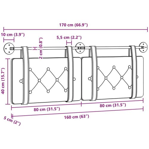  Držeće uzglavlje Zidne Tamnozelena 170 x 55 x 5 cm Bar&amp;scaron;un - Tamnozelena 160 cm bez LED Slike