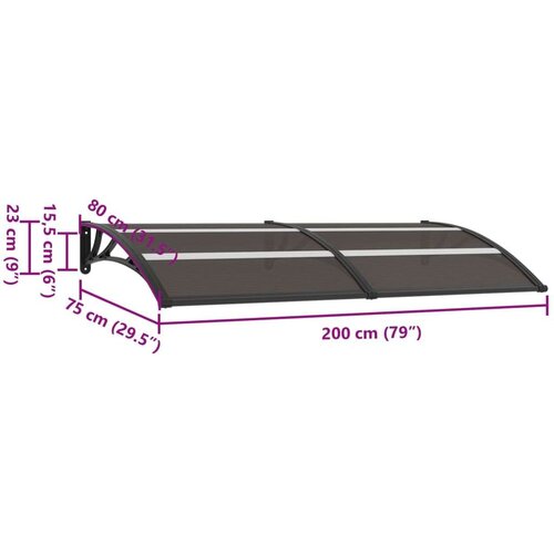  Nadstre&amp;scaron;nica za vrata crna 200 x 80 cm PC Slike