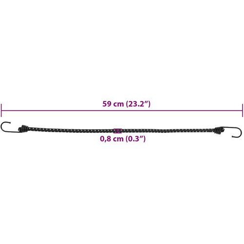  Užad za bungee s reflektirajućim prugama i kukama 25 kom 59 cm Slike