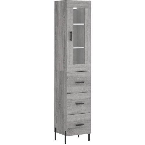 Maison Chic Visoka omara - Komoda - Predalnik siva sonoma 34,5x34x180 cm inženirski les, (21719013) Cene