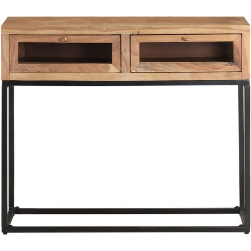 Maison Chic konzolna miza - miza ob steni 90x35x76 cm trden akacijev les, (21786221) Slike