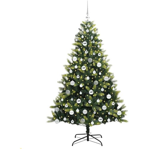  Umjetno savitljivo božićno drvce s 300 LED dioda Zelena 180 cm Slike