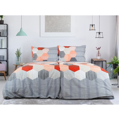 B.E.S. Siva posteljina za krevet za jednu osobu od krepa 140x200 cm Honey Comb – Cijene