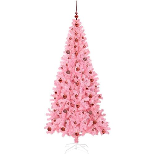 VidaXL Božićno drvce s 300 LED svjetlima Ružičasta 210 cm PVC Slike