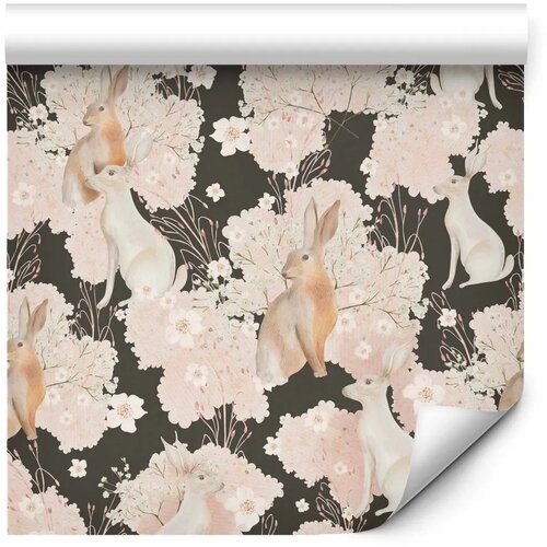  Tapeta - White and beige hares 50x1000 Standard Slike