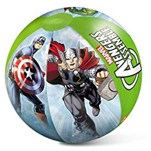 KIDS MOVIE HEROES lopta za plažu na naduvavanje za dečake Avengers šarena Slike